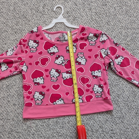 Hello Kitty Kids (Size Small) Pink Fleece Long Sleeve Pyjama Top/Sweatshirt - Picture 3 of 11